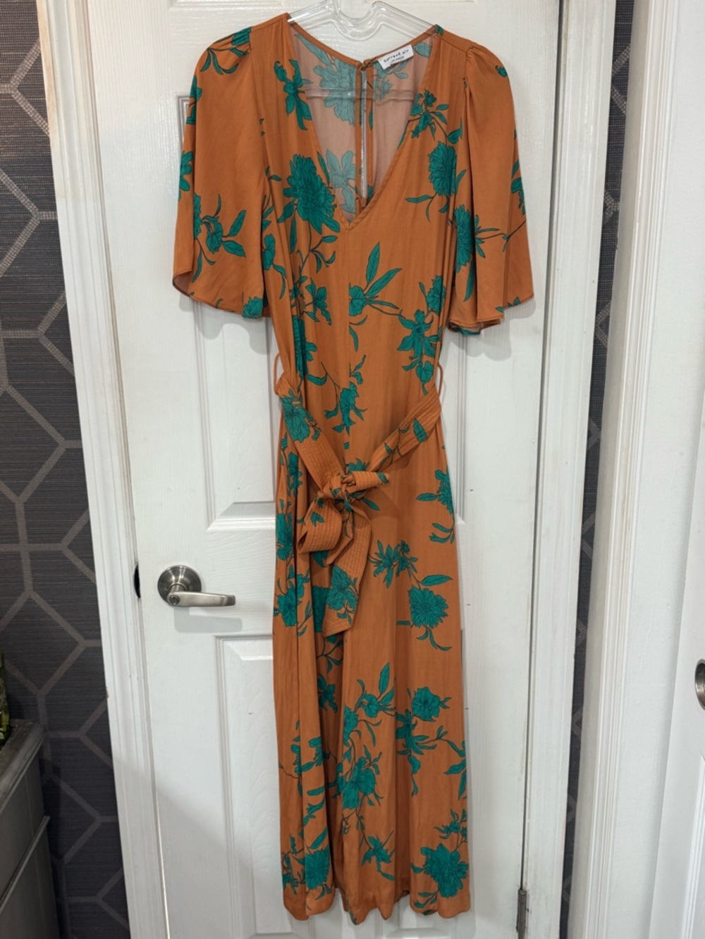Anthropologie x Current Air flowy floral printed jumpsuit romper with belt - Picture 2 of 6